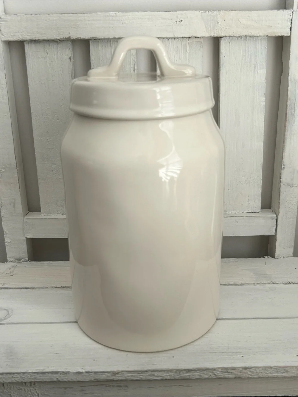 Rae Dunn Peppermint Treats Canister